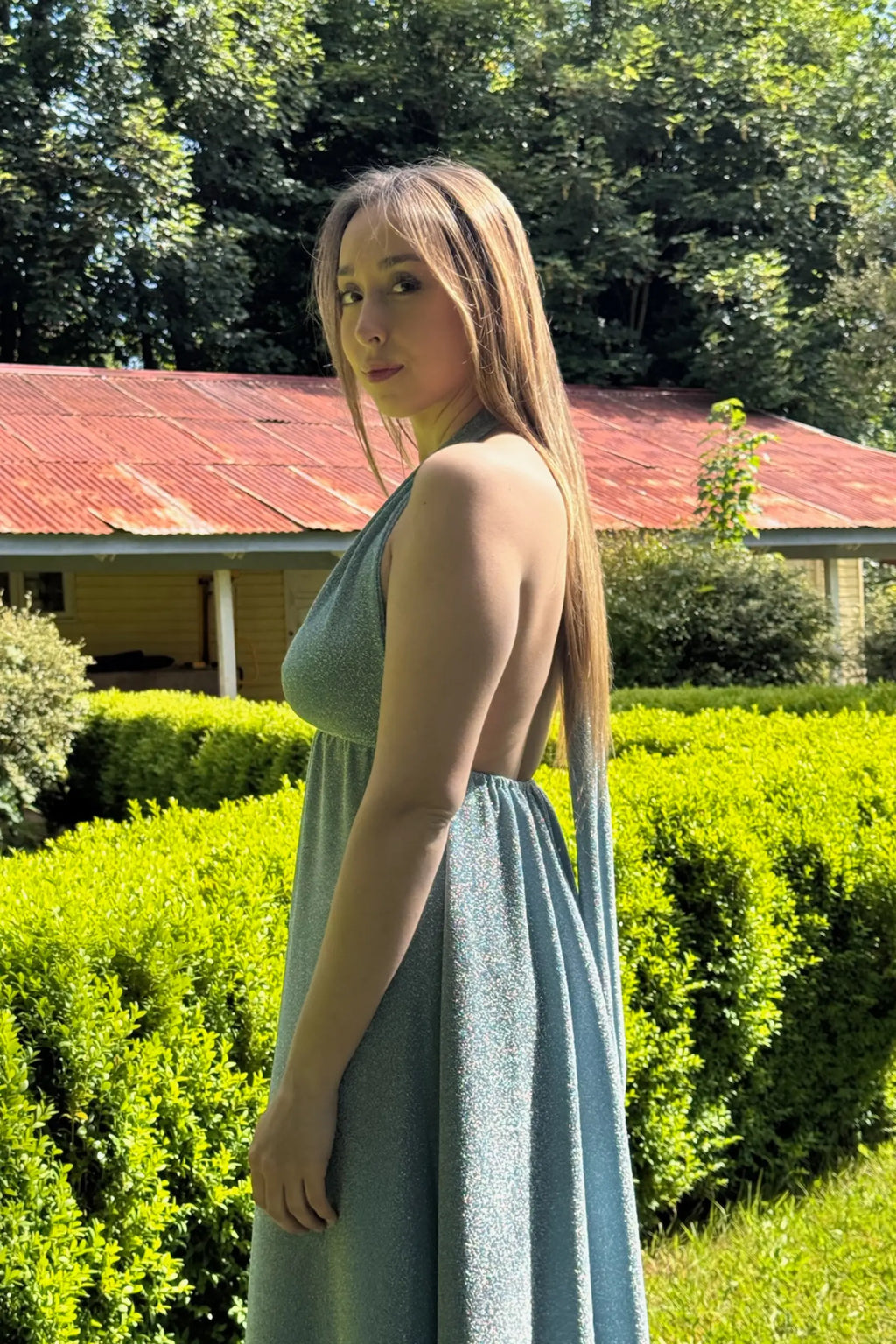 Vestido Luz Austral Celeste