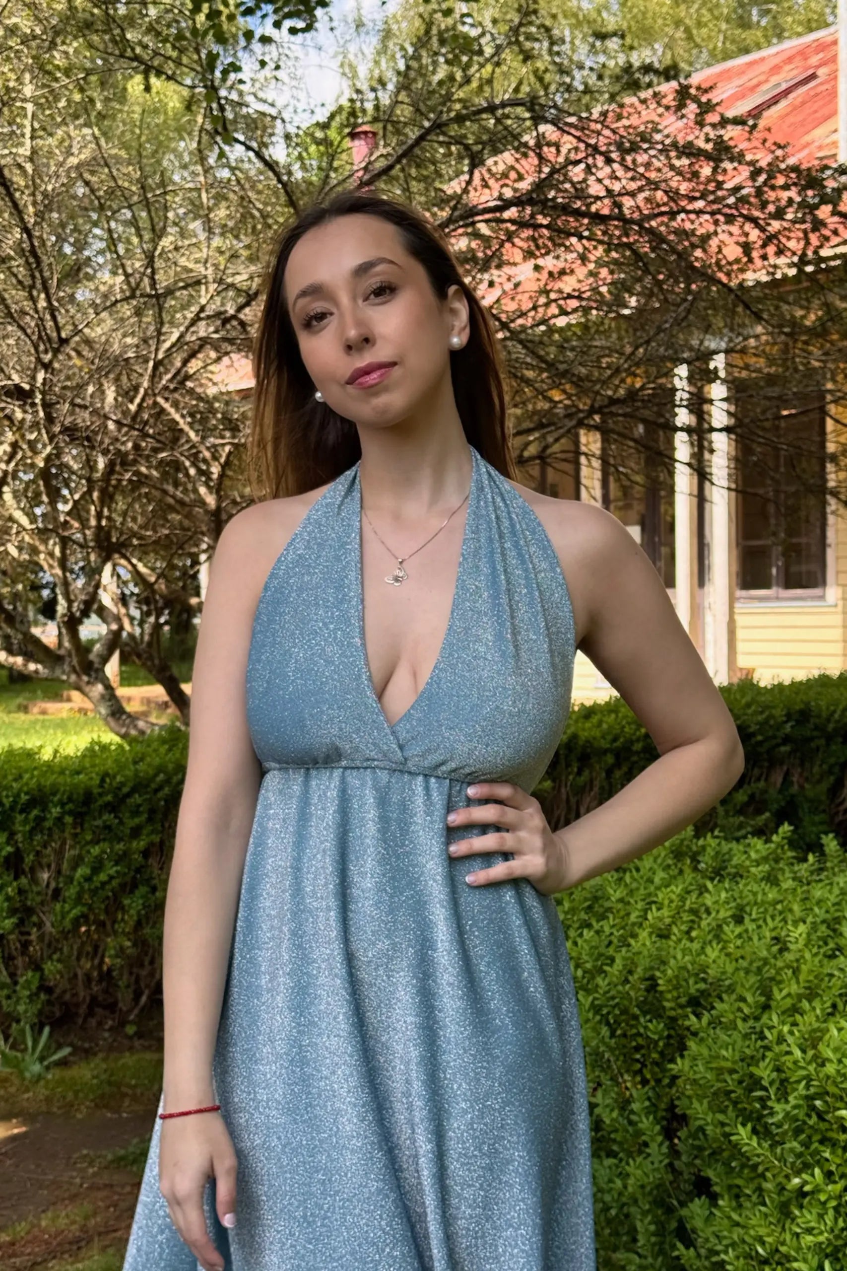 Vestido Luz Austral Celeste