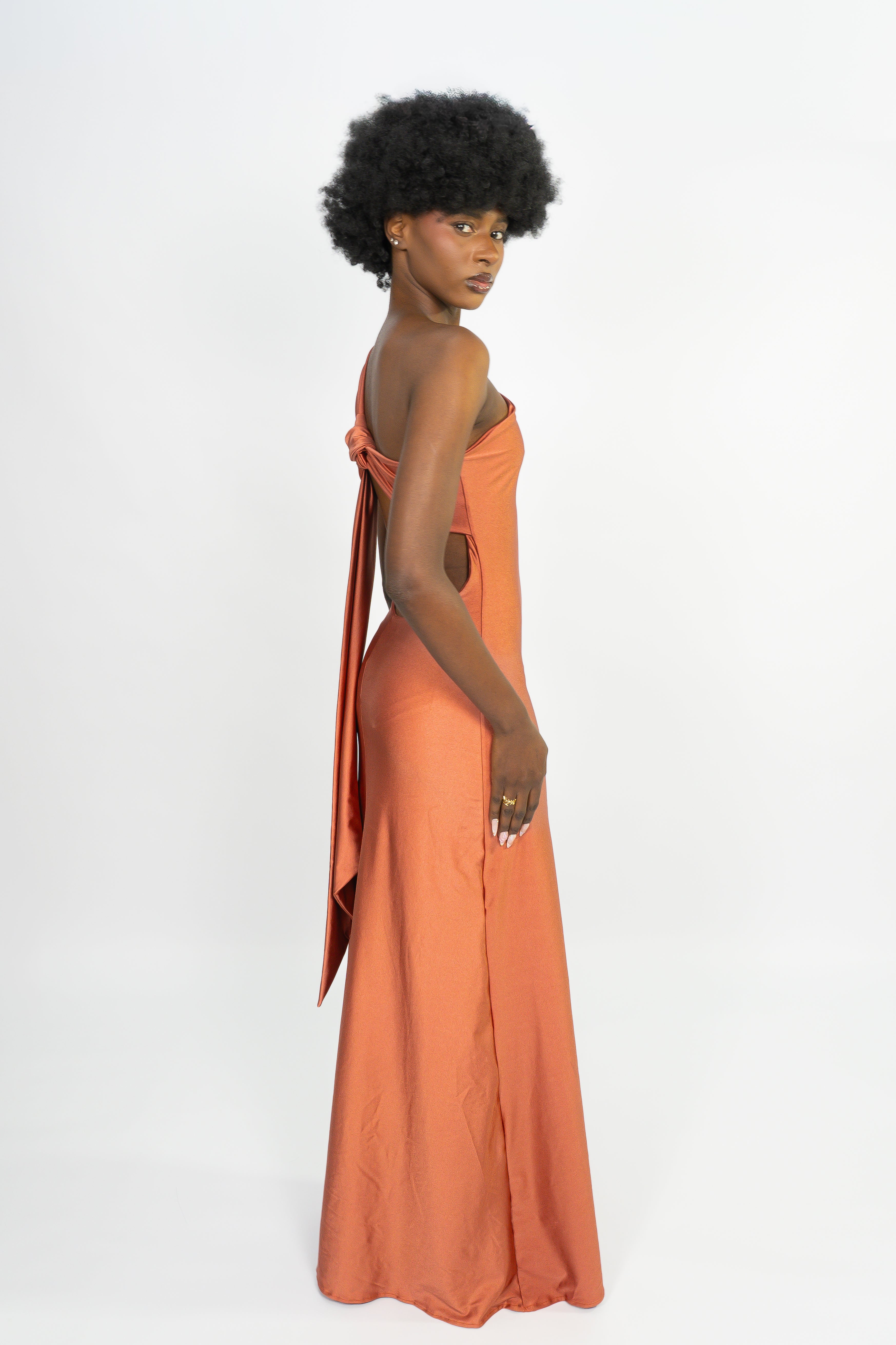 Vestido Esencia Imperial Cobrizo