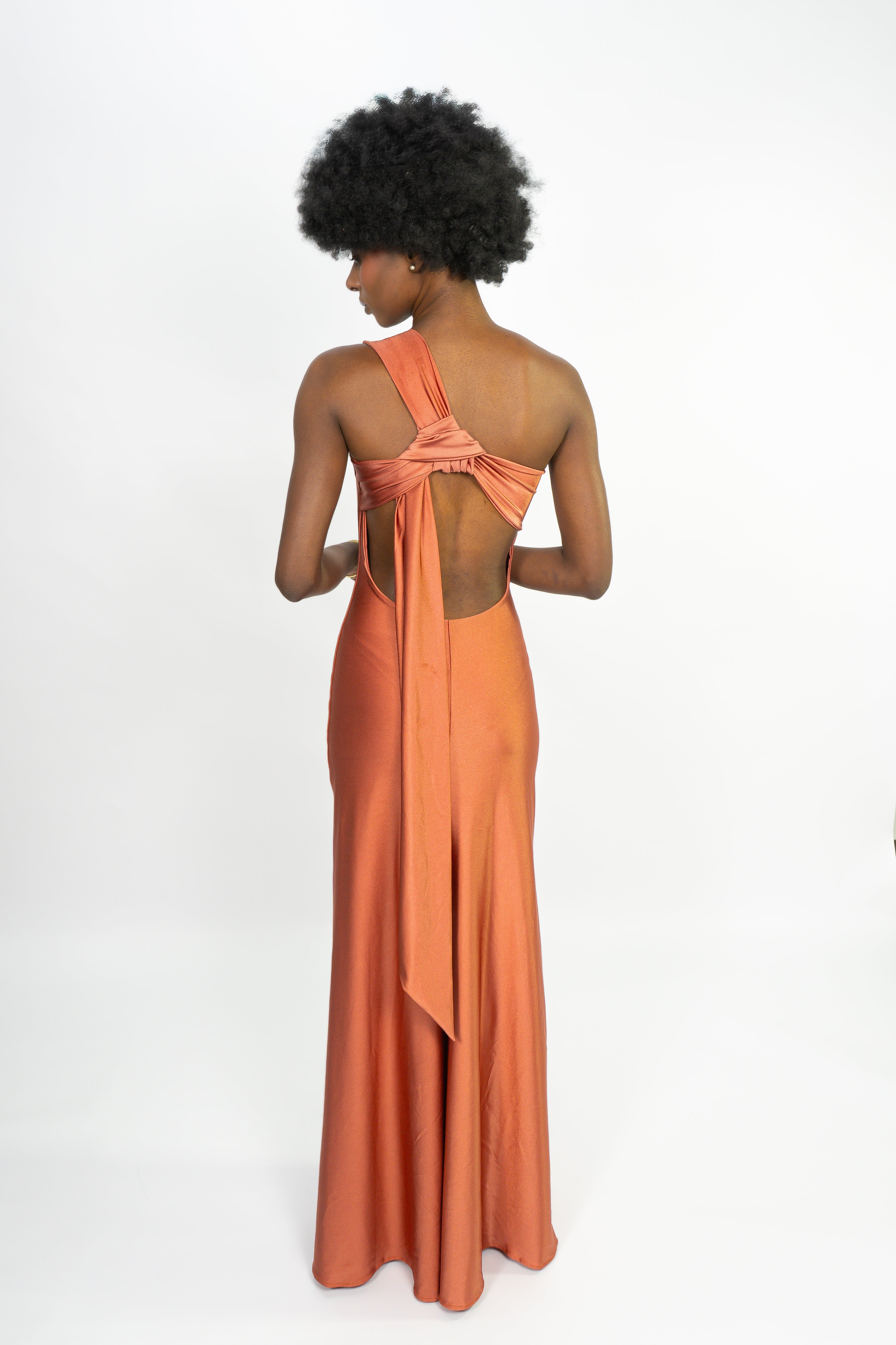 Vestido Esencia Imperial Cobrizo