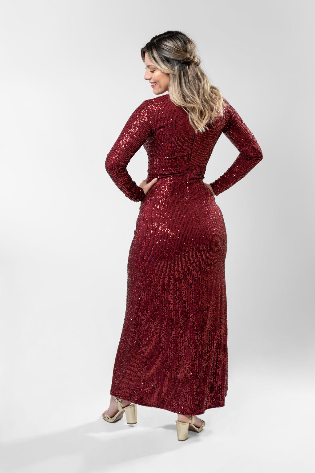 Vestido Imperial Burdeo