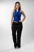 Top Regina lentejuelas Azul