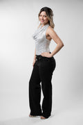 Top Regina lentejuelas Gris