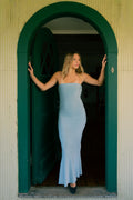 Vestido straples celeste