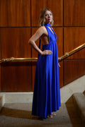 Vestido Multiforma Azul rey satinado