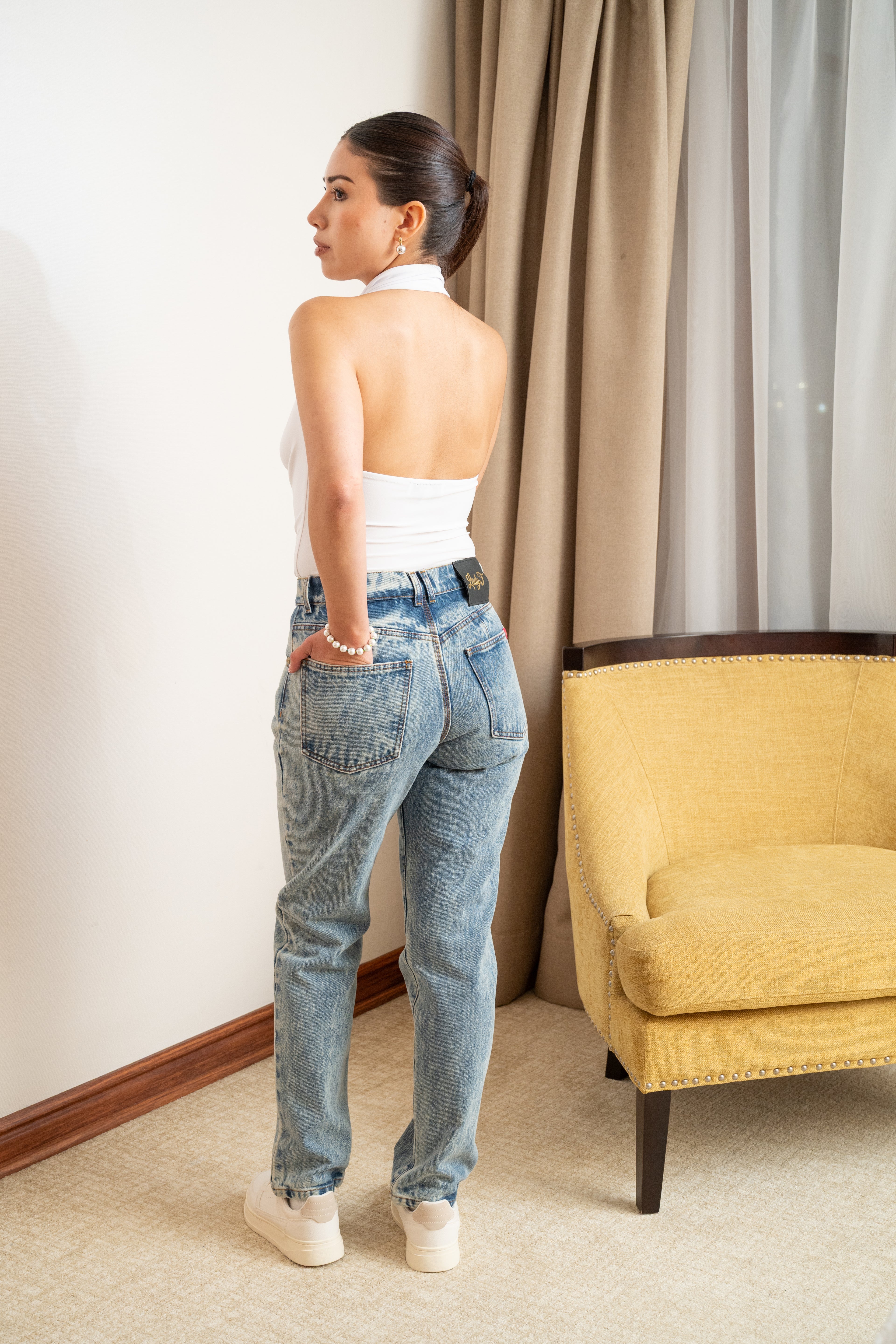 Jeans Gravillado Celeste
