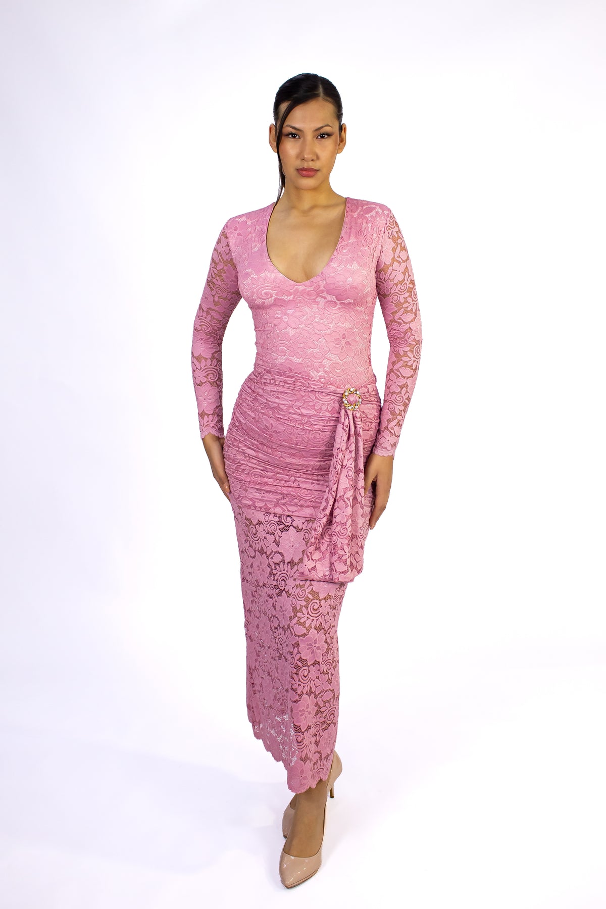 Vestido Empire encaje Rosado
