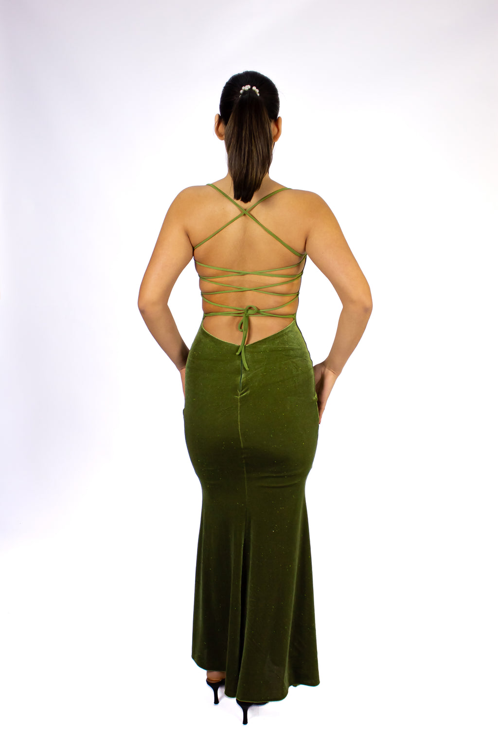 Vestido Terciopelo Olivo