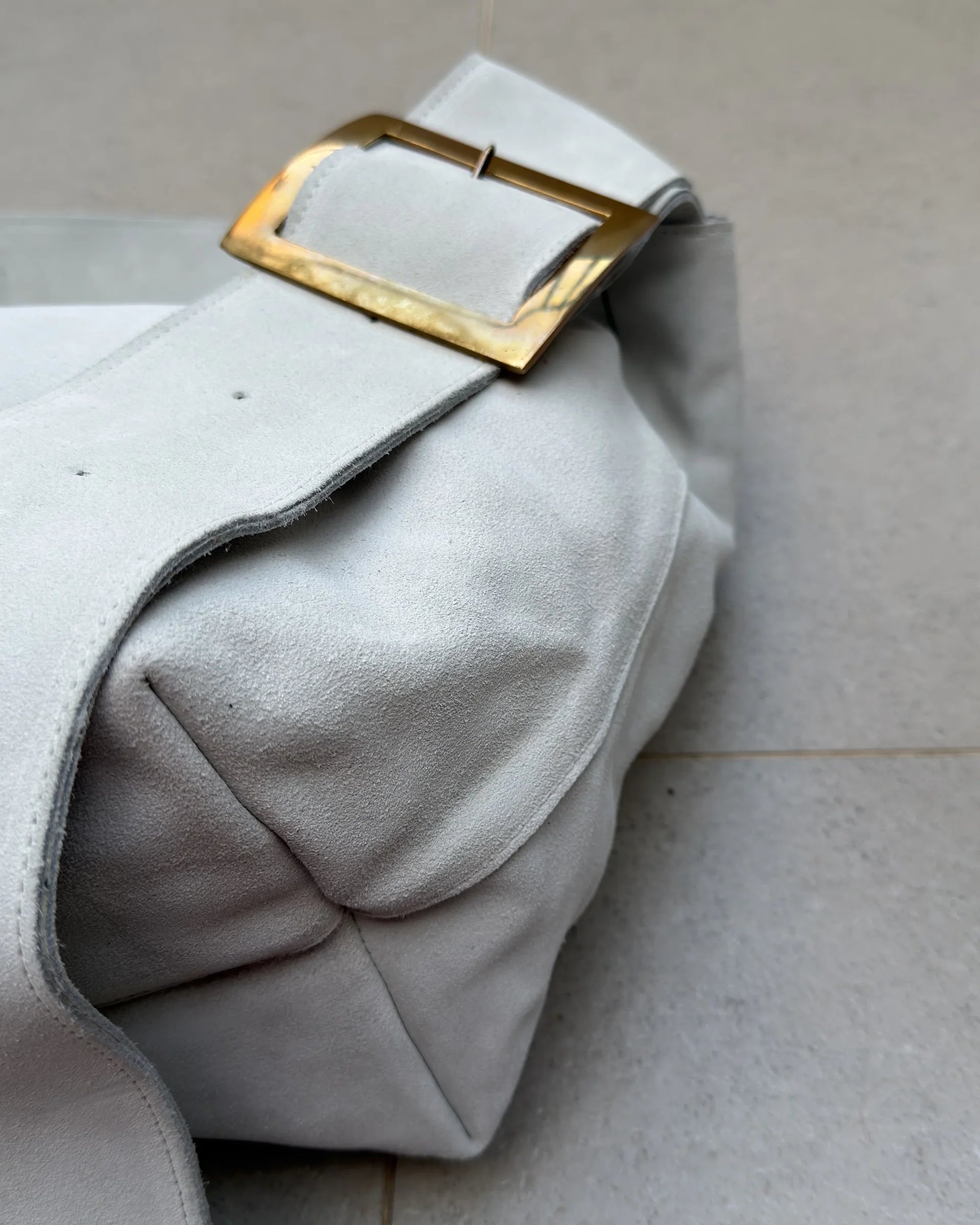Cartera Kawai Blanca Gamuza