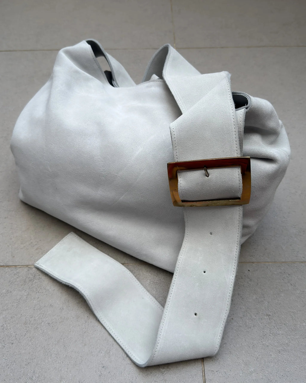 Cartera Kawai Blanca Gamuza