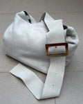Cartera Kawai Blanca Gamuza